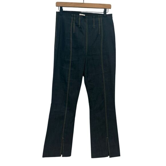 Cinq a Sept Flare Crop Notch Hem Dark Wash Jeans Size 6 - Picture 1 of 5